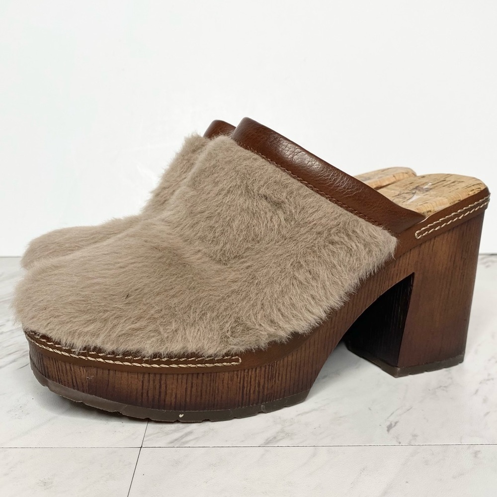 Kork Ease Lori Faux Fur Taupe Clog Mule 6M